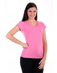Fruit of the Loom Karcsúsított pink női póló